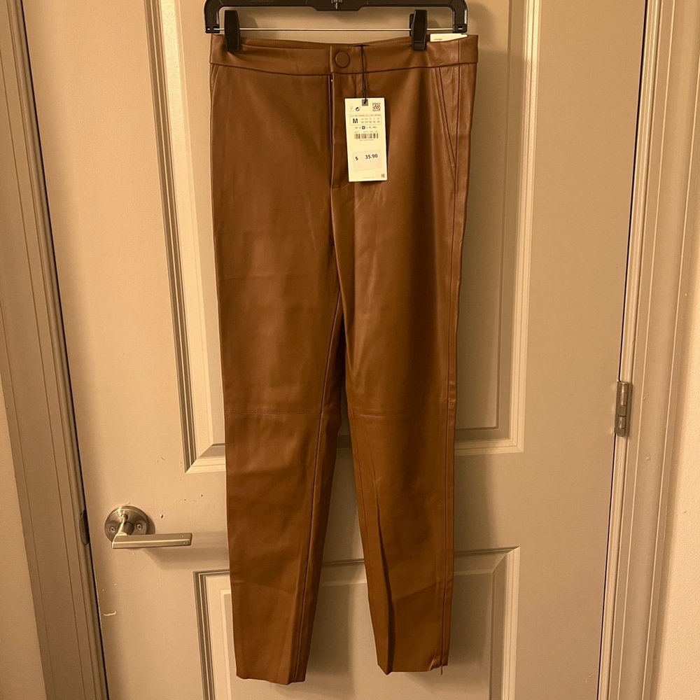 Zara faux leather leggings size M